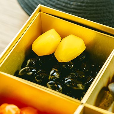 洋風栗きんとん／黒豆のブランデー風味煮